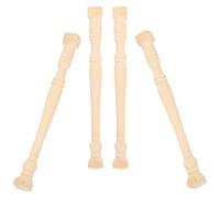 Toyvian 12 in Legno, Set 4 Mini Pilastri Romani per Micro Scene, Decorazione Dettagliata per Casa delle Bambole e Fai da Te