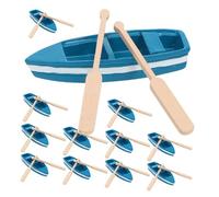 Toyvian 12 Mini Barche in Legno con Remi Dettagliati - Decorazioni Nautiche per Tavolo e Festa a Tema - Mini Canoa Giocattolo e Collezionisti, Ornamenti per Casa delle Bambole