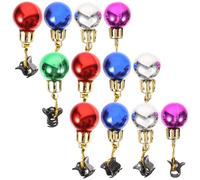 Toyvian 12 Pezzi Clip per Barba Natalizie Palline Colorate e Campanelli, Decorazioni per Chioma Facili da Attaccare, Materiale Speciale Sicuro la Pelle, Perfette per Colore Colore Casuale