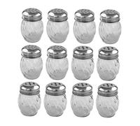 Toyvian 12 pezzi Contenitori Spezie in Vetro Trasparente Spargisale e Barattoli Multiuso per Cucina Bottiglie Condimento Resistente per Pepe Spezie Design Pratico e Sicuro