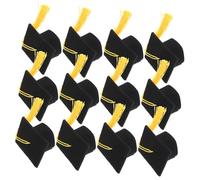 Toyvian 12 Pezzi Decorazione per Torta Mini Cappello Nero in Carta e Poliestere, Topper Cupcake Elegante per Festa di Diploma e Dolci Celebrativi