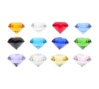 Toyvian 12 Pezzi Diamanti in Cristallo Trasparenti 30Mm Decorazioni per Matrimoni Centrotavola Gemme Finti Vetro Scintillanti Ornamenti da Tavolo Bomboniere Festa