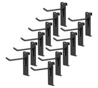 Toyvian 12 Pezzi Ganci Metallici a Griglia da Parete Pedale Ispessito e Tappo di Sicurezza, Ganci Espositivi in Ferro per Scaffalature Metalliche, Supporto Resistente per Uso Domestico