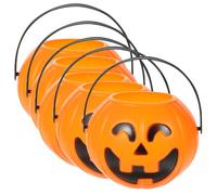 Toyvian 12 Pezzi Secchio Caramelle a Halloween, Forma Plastica Arancione in Zucca di Contenitore Facile da Trasportare Carnevale per Feste
