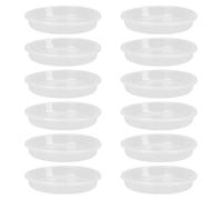 Toyvian 12 Pezzi Vassoio Rotondo in Plastica Resistente AI Raggi UV | Uso Interno e Balcone, Aiuta a Raccogliere Gocce e Sporco, per Vasi e Fioriere
