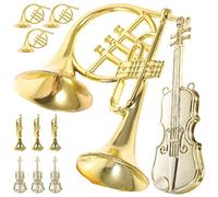 Toyvian 12 Pz Strumento Musicale Ornamenti Di Natale Albero Di Natale Decorazioni Appese Argento Dorato Violino Tromba Appeso Albero Decor Strumento Musicale Modello Albero Ornamento