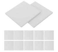Toyvian 12 sottobicchieri in ceramica vuoti - Piastrelle in ceramica per artigianato Piastrelle vuote non smaltate con supporto in sughero per pittura a inchiostro, colata acrilica, progetti