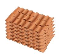 Toyvian 120 Pezzi di piastrelle piccola casa Miniature capannoni membrana cestino kit tegole in miniatura fai da te piccoli modelli di tegole mini tegole Argilla Brown