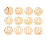 Toyvian 12pezzi Carte Di Legno Per Mesi Carte Mensili Per Festeggiare Le Tappe Del Tuo Props Fotografici Significativi Per Nuovi Nati