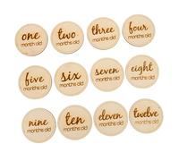 Toyvian 12pezzi Carte Di Registrazione Della Crescita Mensile Per Ragazzo Ragazza Ragazza in Legno Per Commemorare Le Tappe Importanti Della Crescita Del Ragazzo Foto Ricordo