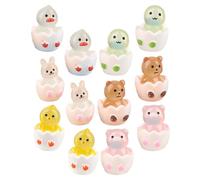Toyvian 12pezzi Miniature Animal Figurines Glow in The Dark Resin Breaker Toys for Unique Desktop Decoration and Garden Décor