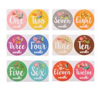 Toyvian 12pezzi Monthly Stickers Per Fotografare La Crescita Del Adesivi Memoria Mese Per Feste e Celebrazioni Facili Da Applicare e Rimuovere Senza Tracce