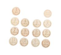 Toyvian 14 Biglietti in Legno Per Neonati - Registrazione Della Crescita | Accessori Per Foto | Per Genitori