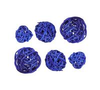Toyvian 15 Pezzi Set 15 Palline di Rattan Blu Scuro da 3-5 CM per Decorazioni Natalizie, Matrimoni e Arredamento Casa, Sfere Naturali in Vimini per Addobbi da Appendere e Centrotavola