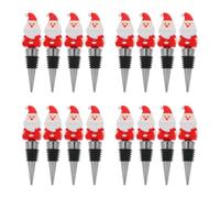 Toyvian 16 Pezzi Tappo per Contenitore Vino Babbo Natale Rosso, Accessorio | Pvc e Lega di Alluminio, per Festa di Natale, Decora il Contenitore e Aiuta a Conservare Sapore