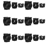 Toyvian 18 Clip Porta Stecche da Biliardo e Portacanne da Pesca da Parete in Plastica Resistente, Supporto Morsetto per Stecche di Montaggio, Set Salvaspazio per Sala Giochi e