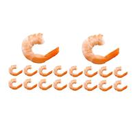 Toyvian 18 pezzi di gamberetti artificiali modello di cibo falso gamberi cotti modello gamberetti cotti modello artificiale mare animale frutti di mare natale decorazione Halloween Delicatessen PVC