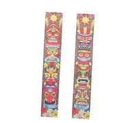 Toyvian 1paio Banner Decorativo Estivo Per Festa Luau Striscione Tiki Per Porta Anteriore Decorazione Per Feste Hawaiian Accessorio Versatile Per Interni Ed Esterni