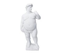 Toyvian 1pc Fat David Statua Resina David Ornamento David Figurine Michelangelo s David Statua Famosa Scultura Schizzo Statua Greca Testa Grasso David Scultura Bianco Libreria Desktop