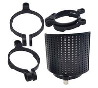 Toyvian 1set Protezione Microfonica Isolante Nera Con Clip Di Installazione Schermo Antivento Per Microfoni Da Tavolo e Palco Accessori Per Registrazione e Streaming Professionale