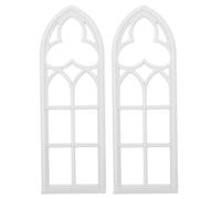 Toyvian 2 finestre in plastica per case delle bambole - Cornici per finestre in miniatura in stile retrò europeo per decorazioni di palazzi e - Accessori per mobili per case delle bambole per