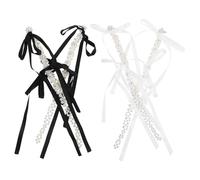 Toyvian 2 Paia Orecchini Lunghi Fiocco e Perle, Orecchini Pendenti a Nappe a Strati per Feste, Accessori Gioielli Donna per Matrimoni e Occasioni Formali