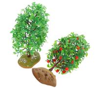 Toyvian 2 Pezzi Albero Fruttifero Miniatura in Plastica per Scenari e Case | Aspetto Raffinato, Superficie Liscia, Facile da Posare e Riporre, per Plastici, Diorami e Architetture