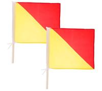 Toyvian 2 pezzi Bandiere Segnali Comandanti in Resistenti per Arbitri Traffico e Addestramento Navale Manico Ergonomico Antivesciche Colori Scarlatti e Gialli Luminosi