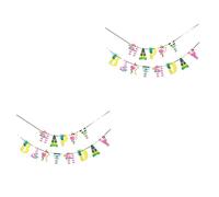Toyvian 2 Pezzi Banner Compleanno Hawaiano con Happy Birthday Decorazioni Festive per Estive Ghirlanda per Torte e Foto Tema per Compleanni