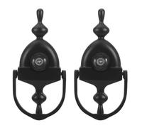 Toyvian 2 Pezzi Battiporta Vintage in Lega di Zinco con Anello e Spioncino | Visione Chiara a 180 Gradi, Foro da 14mm, Finitura Nera per Ingressi e Porte Esterne