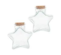 Toyvian 2 pezzi Bottiglie in Vetro con Tappo in Sughero Forma di Stella Cinque Punte da Bottiglie da Desideri per Messaggi Decorazioni Artistiche e Conservazione Resistenti e Trasparenti