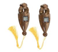 Toyvian 2 Pezzi Contatore Digitale per Perle Buddha Portatile e Pratico con Schermo LED Finitura Effetto Legno Compatto per Meditazione e Preghiera Tibetana
