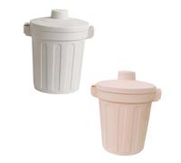 Toyvian 2 pezzi Contenitore per Immondizia da Scrivania in PP Portapenne Multifunzione con Capacità Bianco Grigio Organizer per Ufficio e Casa