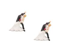 Toyvian 2 Pezzi decorazione della torta nuziale sposo spose toppers nozze compleanno cake topper a tema matrimonio decorazioni per torte arredamento della torta resina