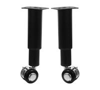 Toyvian 2 Pezzi Gambe Telescopiche Regolabili in Metallo con Rotella | Alluminio e Acciaio Inox, Filettatura Interna Precisa, Piedini Antiscivolo, per Uffici e Salotti