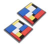 Toyvian 2 Pezzi Gioco Educativo Montessori per 88 Prove di Puzzle Razionali in Abs, Pezzi Geometrici Spessi per Sviluppo del Ragionamento e Controllo Motorio Fine in Famiglia