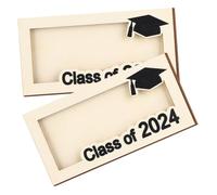 Toyvian 2 Pezzi Legno per Laurea Portamonete e Busta per Contanti Pratico e Resistente per Speciali e Ricevimenti