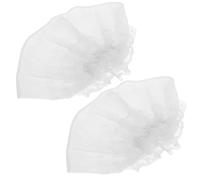 Toyvian 2 pezzi Maniche Finte in Pizzo Bianco Lolita Polsini Elasticizzati Staccabili Campana per Donna Accessori Eleganti da Sposa e Costume Cosplay Maniche da Braccio Leggere e