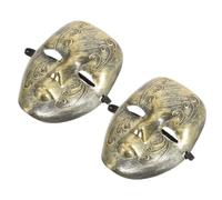 Toyvian 2 Pezzi Maschera Vintage Oro in Plastico per Adulti, Copertura Completa e Confortevole, per Balli in Maschera e Feste in Costume