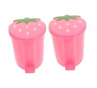 Toyvian 2 pezzi Mini Cestino Scrivania Fragola Bidoncino Pratico in Resistente per Ufficio e Casa Contenitore Rifiuti Compatto e Decorativo per Soggiorno Cucina Bagno
