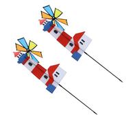 Toyvian 2 Pezzi Mulino a per Giardino Filatore di per Pinwheel Riflettenti Spillo Trottola Multicolore Arredamento Ornamenti Rotante Ringraziamento Annata Ruote Pin Plastica