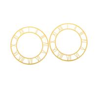 Toyvian 2 pezzi Orologio da Parete Fai da Te con Numeri Romani Quadrante Specchio Acrilico Dorato Adesivo Decorativo Resistente AI Graffi per Soggiorno e Hotel Facile da Pulire e