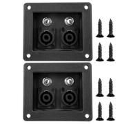 Toyvian 2 Pezzi Pannello di Connessione Altoparlanti Nero in Ferro a Molla per Gestione Efficiente Cavi 8 e 4 Poli per Subwoofer e Altoparlanti in Ambienti Home e DIY
