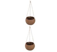 Toyvian 2 Pezzi Pentola floreale appesa al guscio di cocco noce di cocco vaso sospeso per interni fioriere fiore decorazioni per la casa porta fioriera da balcone fioriera balcone