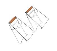 Toyvian 2 Pezzi Pinze Friggitrice Aria in Acciaio Inossidabile con Manico in Legno Isolante Pinza per Ciotole e Piatti Caldi Clip Multiuso per Vaporiera e Forno Microonde Strumento Sicuro