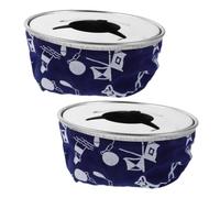 Toyvian 2 Pezzi Posacenere da Barca in Acciaio Inox Base a Sacchetto Blu