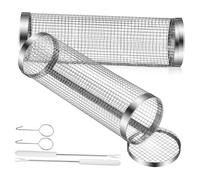 Toyvian 2 Pezzi Rotanti Inossidabile per BBQ con Superficie Antiaderente per Verdure e Gamberi Facil Usare