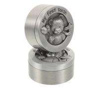 Toyvian 2 Pezzi Scatola Ricordo da Latte Doppia in Metallo Argento | Profilo Sottile Due Scomparti Separati, Protezione da Graffi e Urti, per Cassetti e Foto