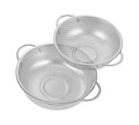 Toyvian 2 pezzi Scolapasta in Acciaio Inossidabile con Manici Colino Maglia Fina per Pasta Frutta Verdure e Riso Scolapasta Multifunzionale per Cucina Design Autodrenante Dimensioni