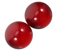 Toyvian 2 Pezzi Sfera di Vetro Rosso 50mm Decorazione Raffinata e Sofisticata per Casa e Scrivania Design Portatile per Migliorare la Forza delle Dita